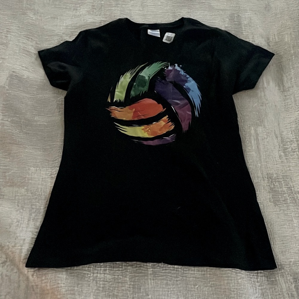 Rainbow Volleyball Crewneck T-Shirt